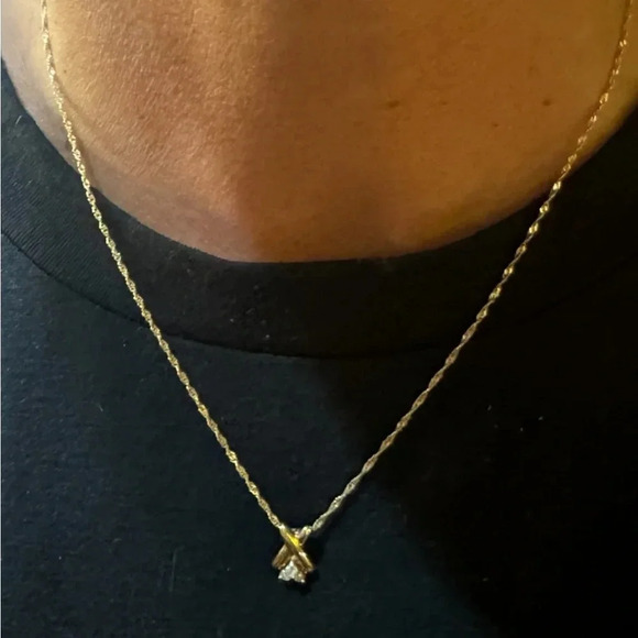 14K Gold & Diamond Necklace & Earrings - Picture 12 of 15